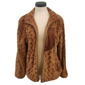 Wooly Bully Wear Colorado Women's Jacket Full Zip Brown Cozy Size L Collared